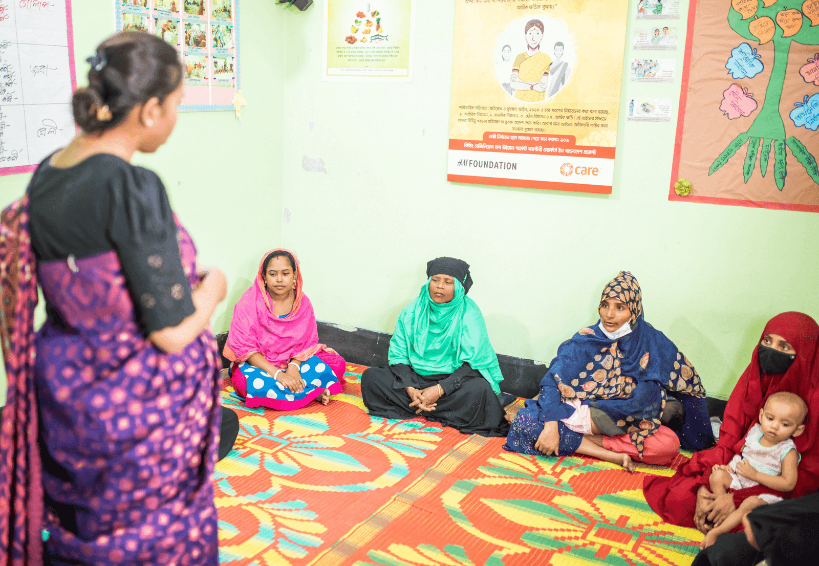Women in a community training session